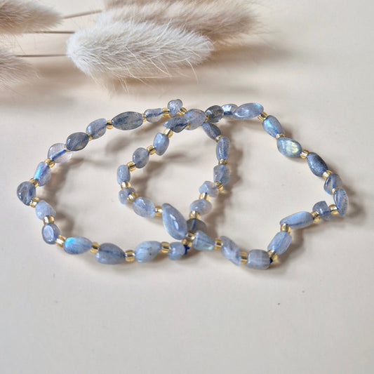 Edelsteen Armband Labradoriet – Natuurlijke Chips & Organische Vorm