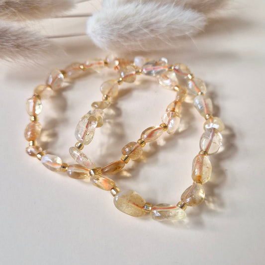 Edelsteen Armband Citrien – Natuurlijke Chips & Organische Vorm