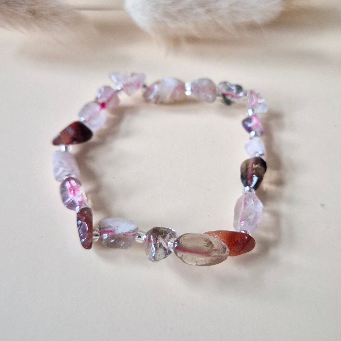 Edelsteen Armband Kwarts Mix  – Natuurlijke Chips & Organische Vorm