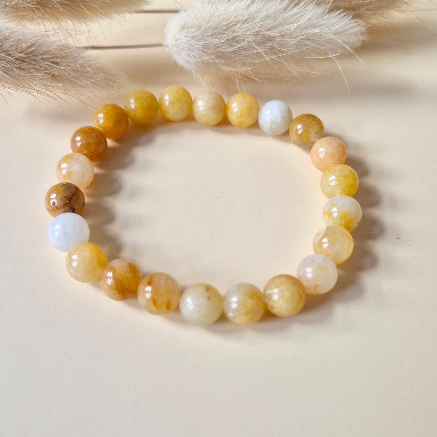 Edelsteen armband met 8mm ronde kralen - Oranje Aventurijn