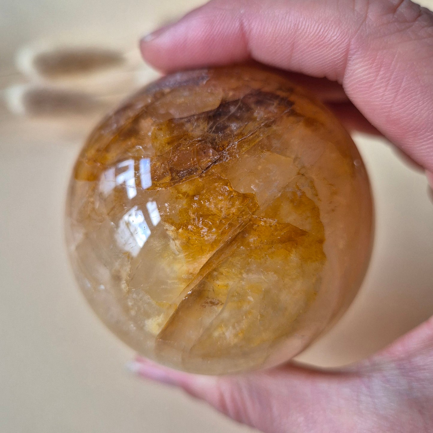 Edelsteen Golden Healer Bol – 60 mm