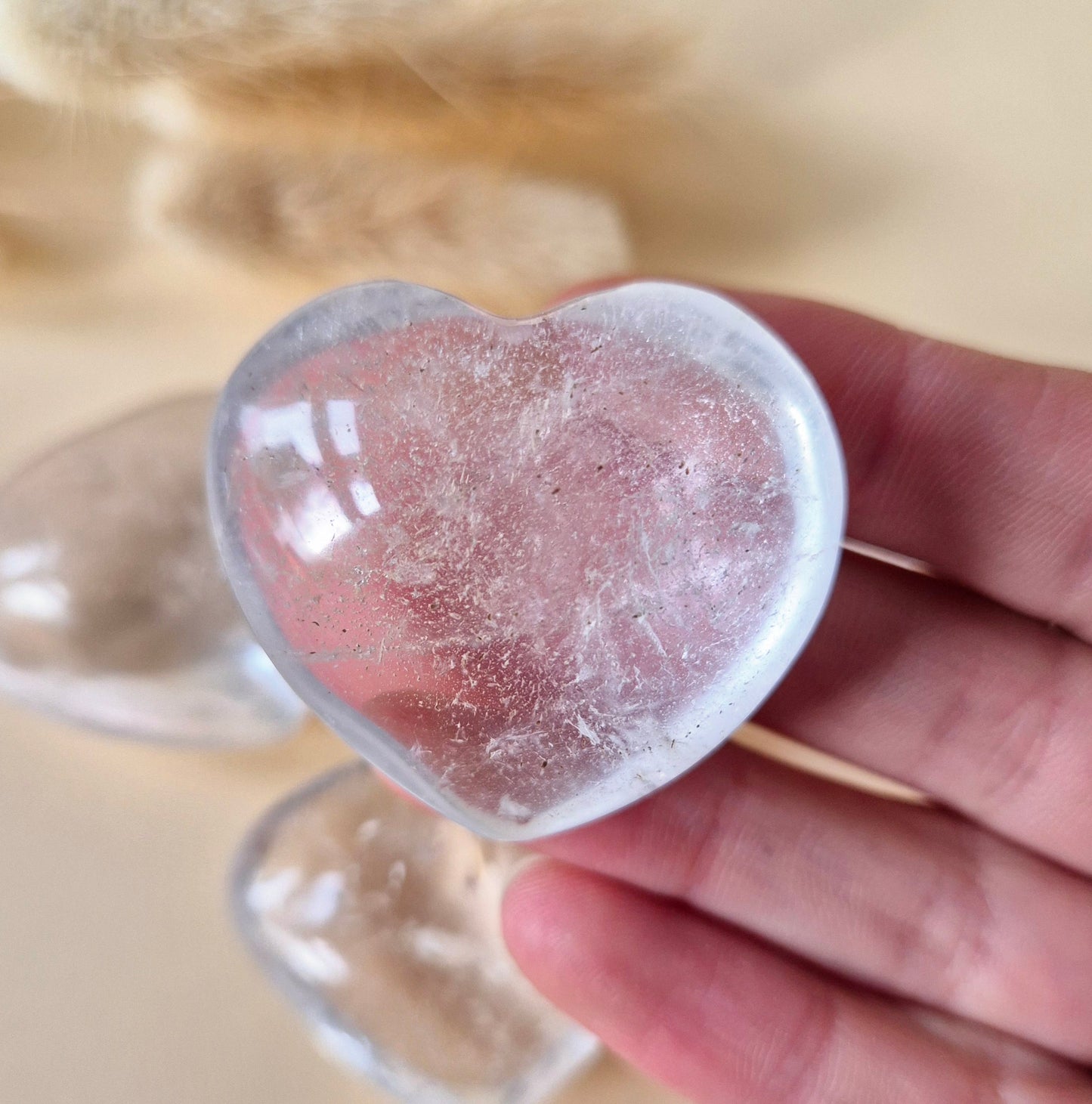 Edelsteen Heldere Bergkristal Hart 3-4cm