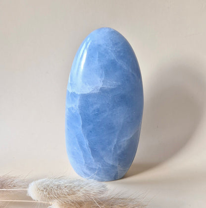 Edelstein Coelestin Handschmeichler (6-8 cm) – Engelfrieden &amp; spirituelle Verbindung Handschmeichler Sorgenstein