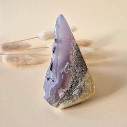 Druzy Grijze Agaat Diamant Staande Edelsteen Kristal - #1 167g