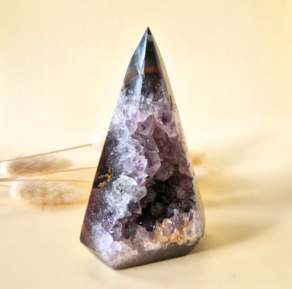 Druzy Grijze Agaat Diamant Staande Edelsteen Kristal - #2 226g