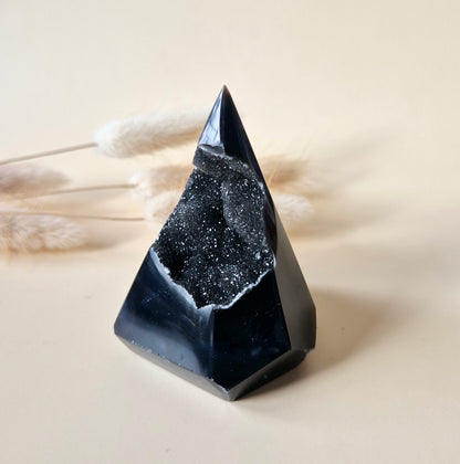 Druzy Grijze Agaat Diamant Staande Edelsteen Kristal - #12 114g