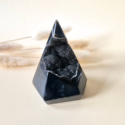 Druzy Grijze Agaat Diamant Staande Edelsteen Kristal - #12 114g