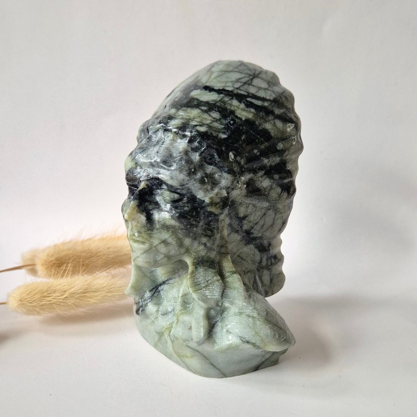Edelsteinbüste einer Frau (8 cm) - Rosenquarz
