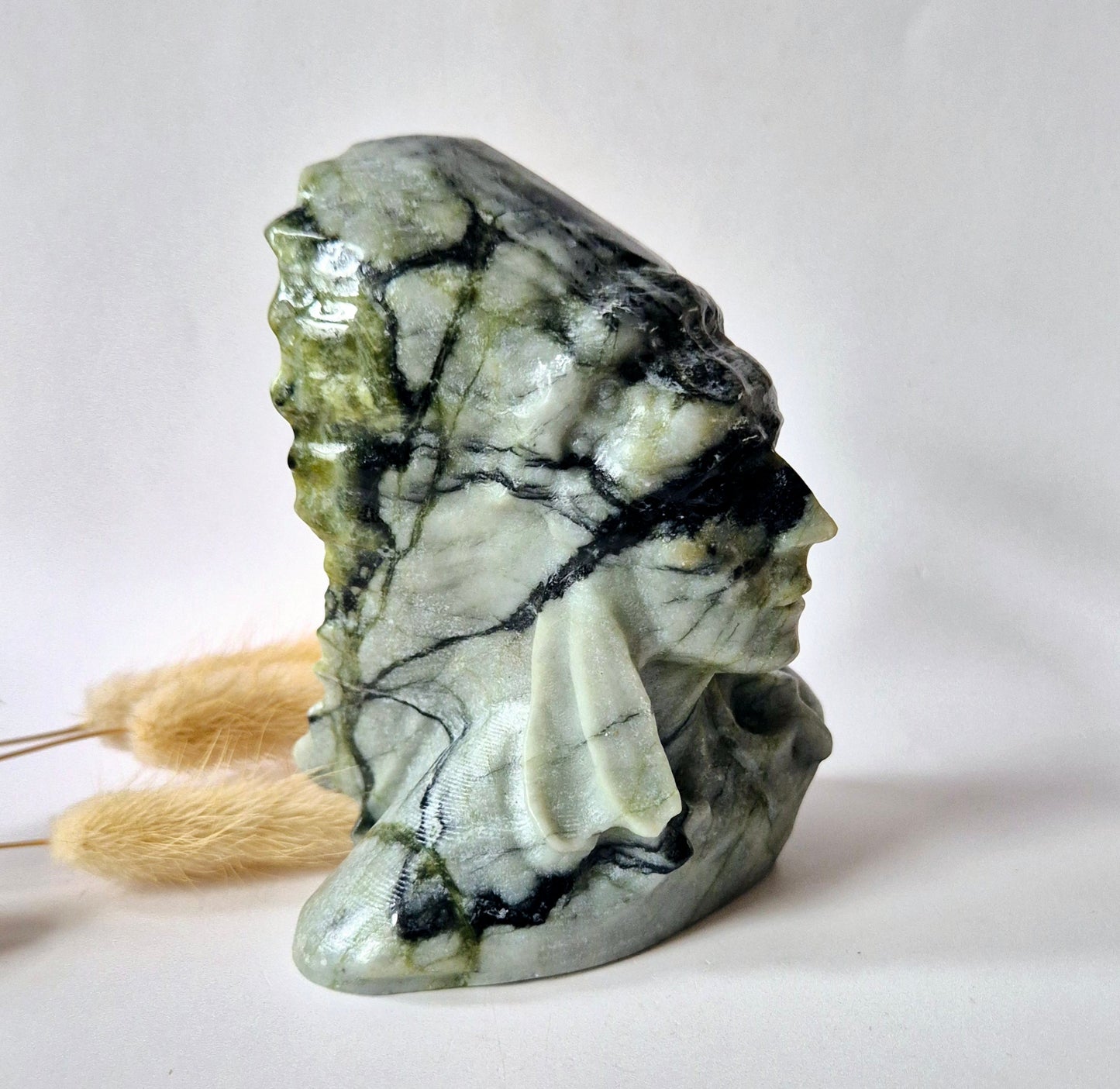 Edelsteinbüste einer Frau (8 cm) - Rosenquarz