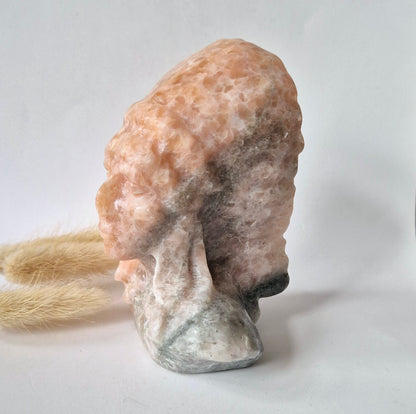 Edelsteinbüste einer Frau (8 cm) - Rosenquarz