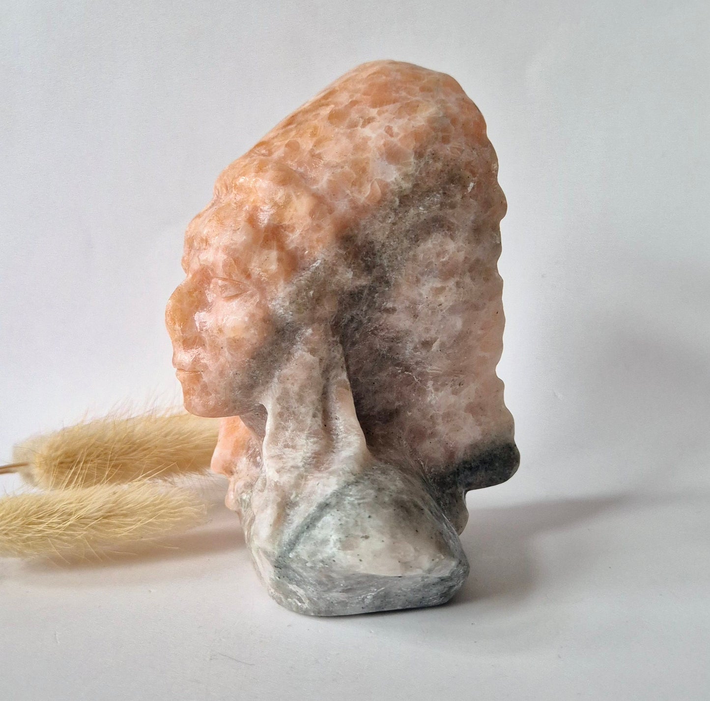 Edelsteinbüste einer Frau (8 cm) - Rosenquarz