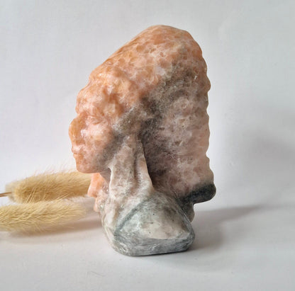 Edelsteinbüste einer Frau (8 cm) - Rosenquarz
