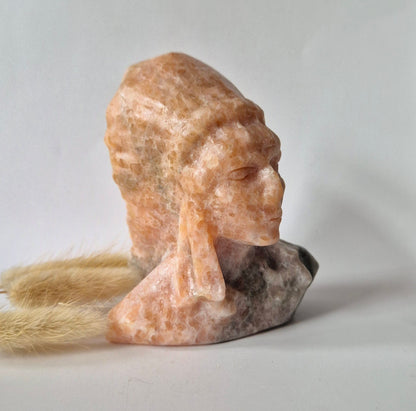 Edelsteinbüste einer Frau (8 cm) - Rosenquarz