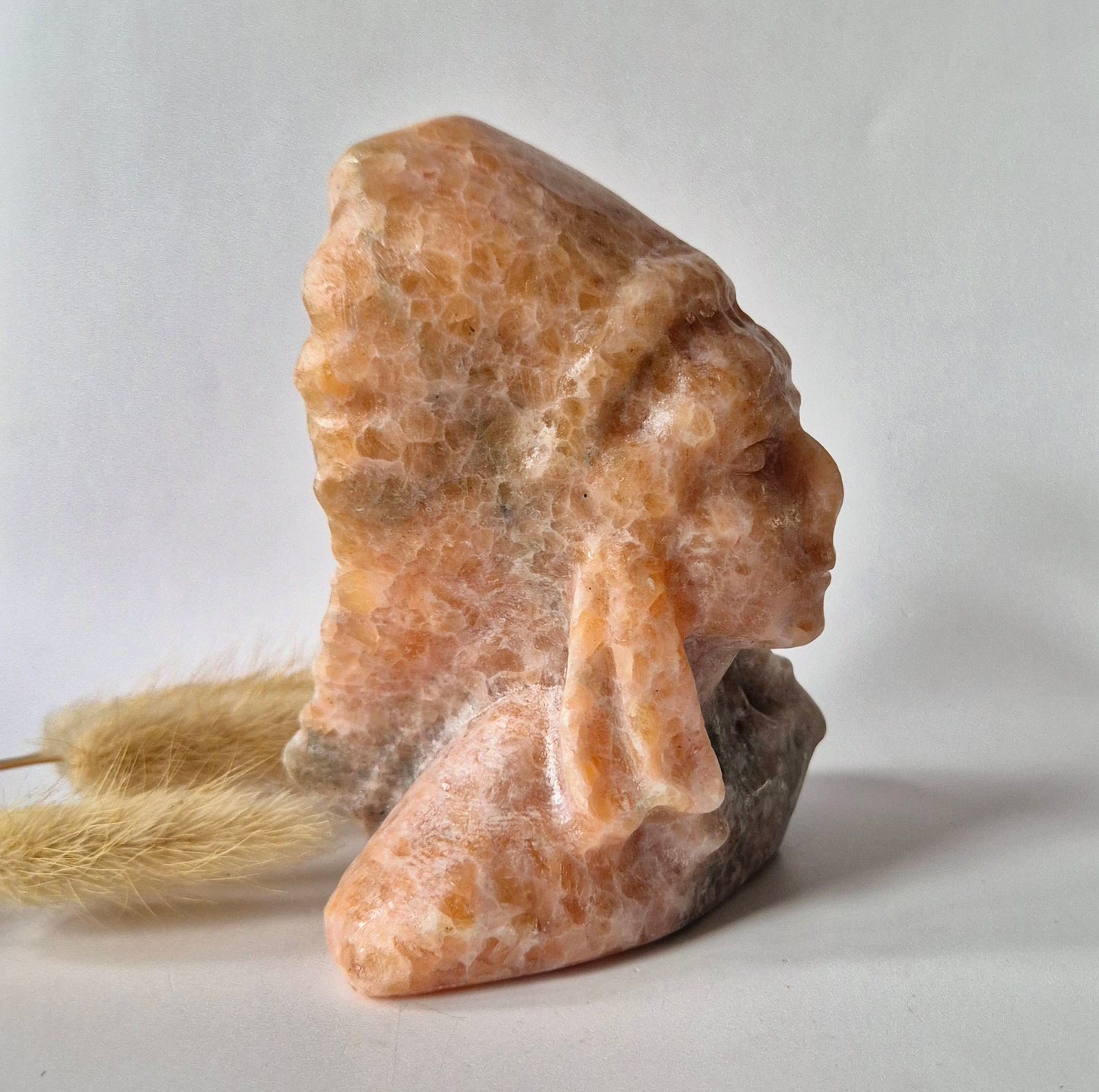 Edelsteinbüste einer Frau (8 cm) - Rosenquarz