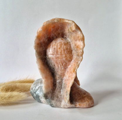 Edelsteinbüste einer Frau (8 cm) - Rosenquarz