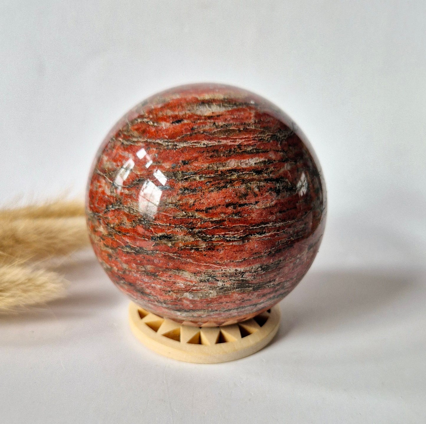 Edelsteen Red Banded Jasper Bol | Gepolijste Jaspis Sphere 60-70mm