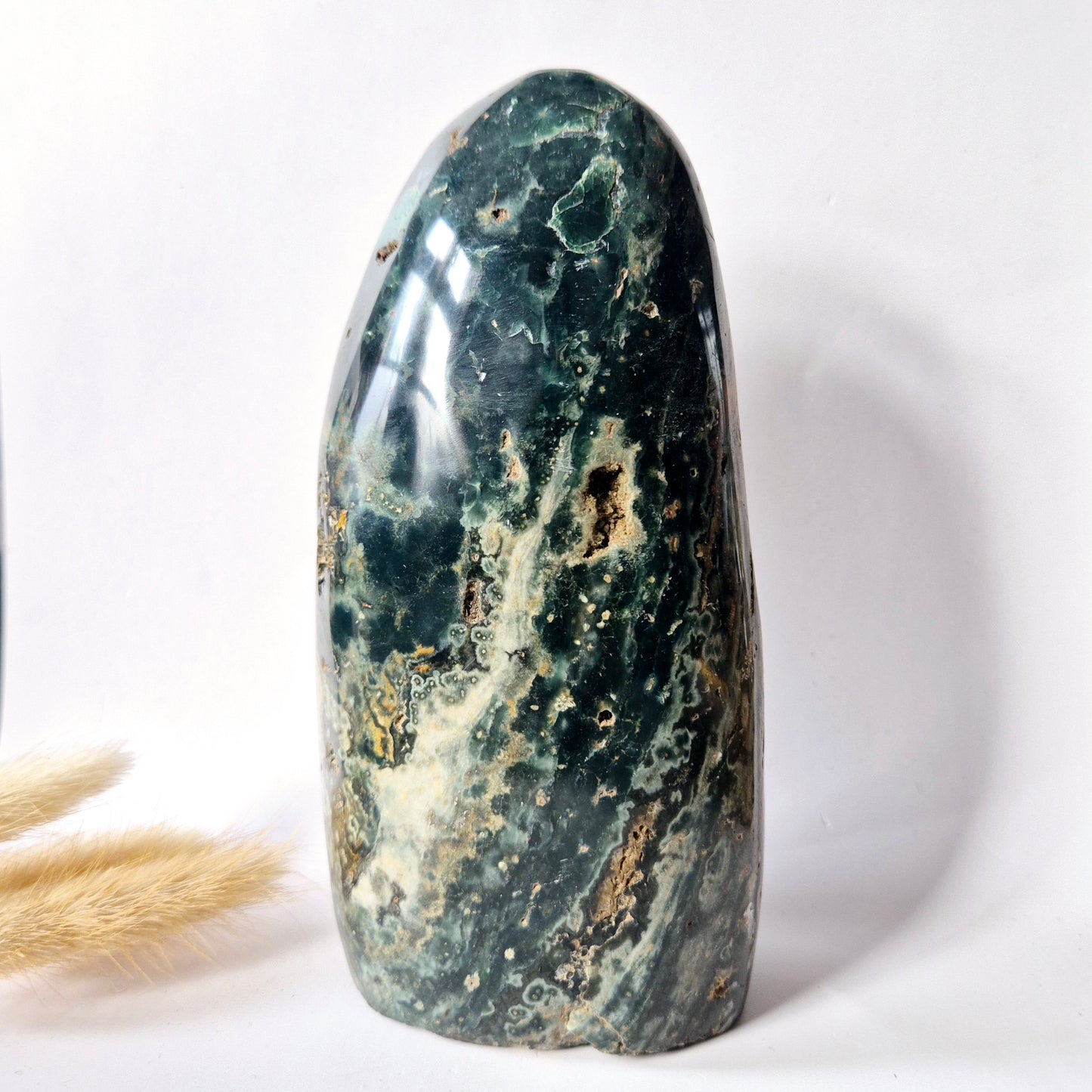 Edelstein Coelestin Handschmeichler (6-8 cm) – Engelfrieden &amp; spirituelle Verbindung Handschmeichler Sorgenstein
