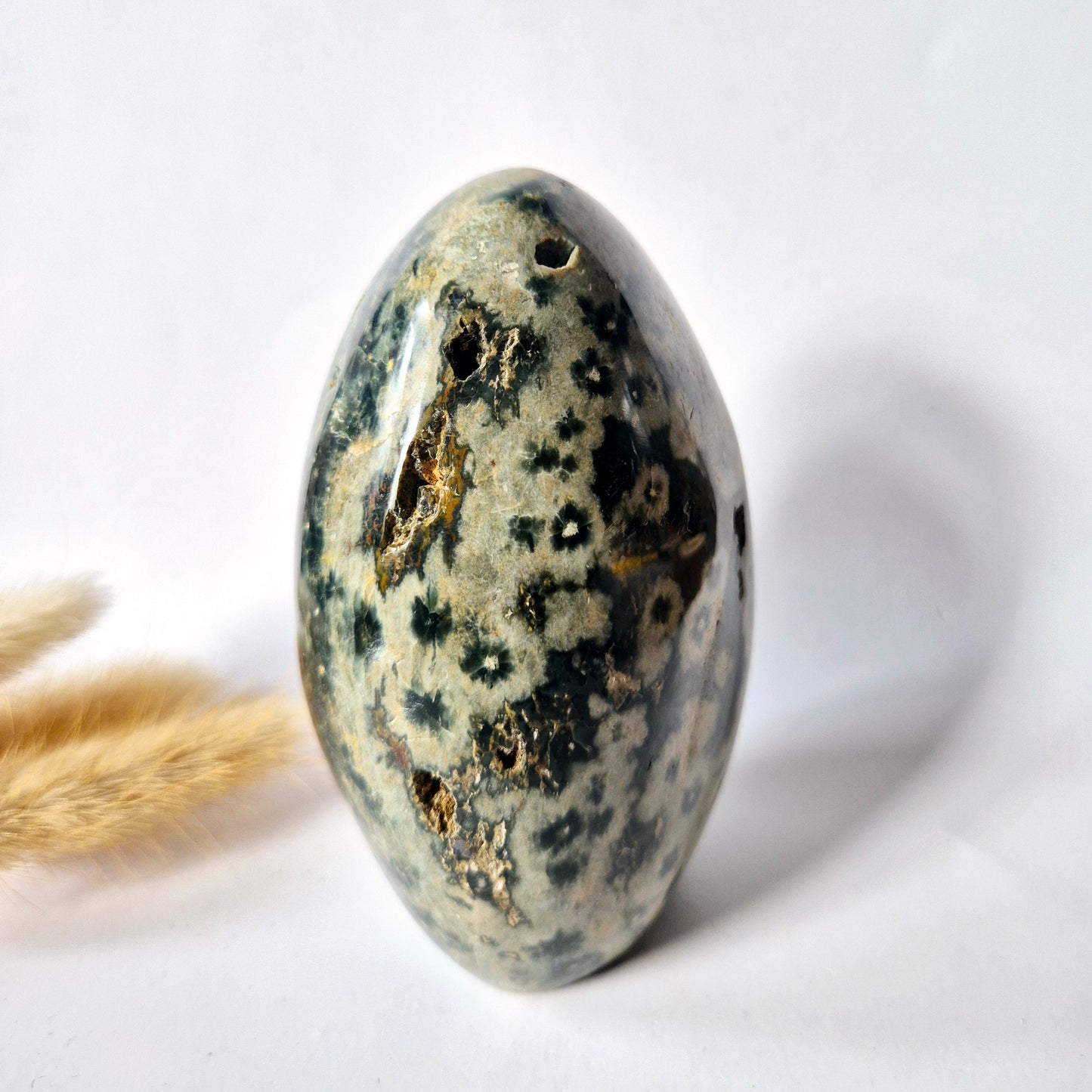 Edelstein Coelestin Handschmeichler (6-8 cm) – Engelfrieden &amp; spirituelle Verbindung Handschmeichler Sorgenstein