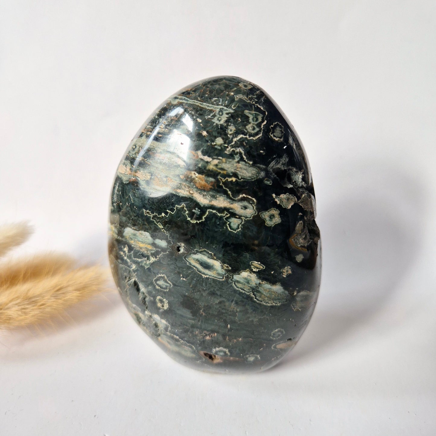 Edelstein Coelestin Handschmeichler (6-8 cm) – Engelfrieden &amp; spirituelle Verbindung Handschmeichler Sorgenstein