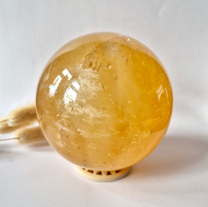 Edelsteen Gele Fluoriet Bol (±1500 g | ±105 mm)