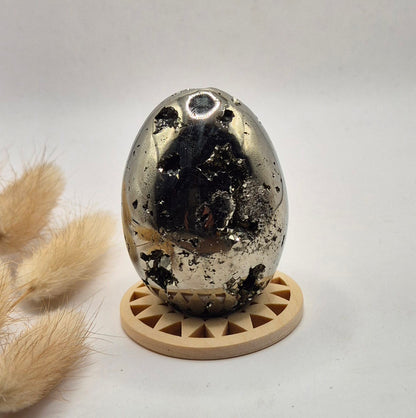 Edelsteen Bol Pyriet 40-50 mm – Hoge Kwaliteit met Druzy Kristallen