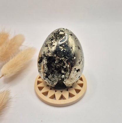 Edelsteen Bol Pyriet 40-50 mm – Hoge Kwaliteit met Druzy Kristallen