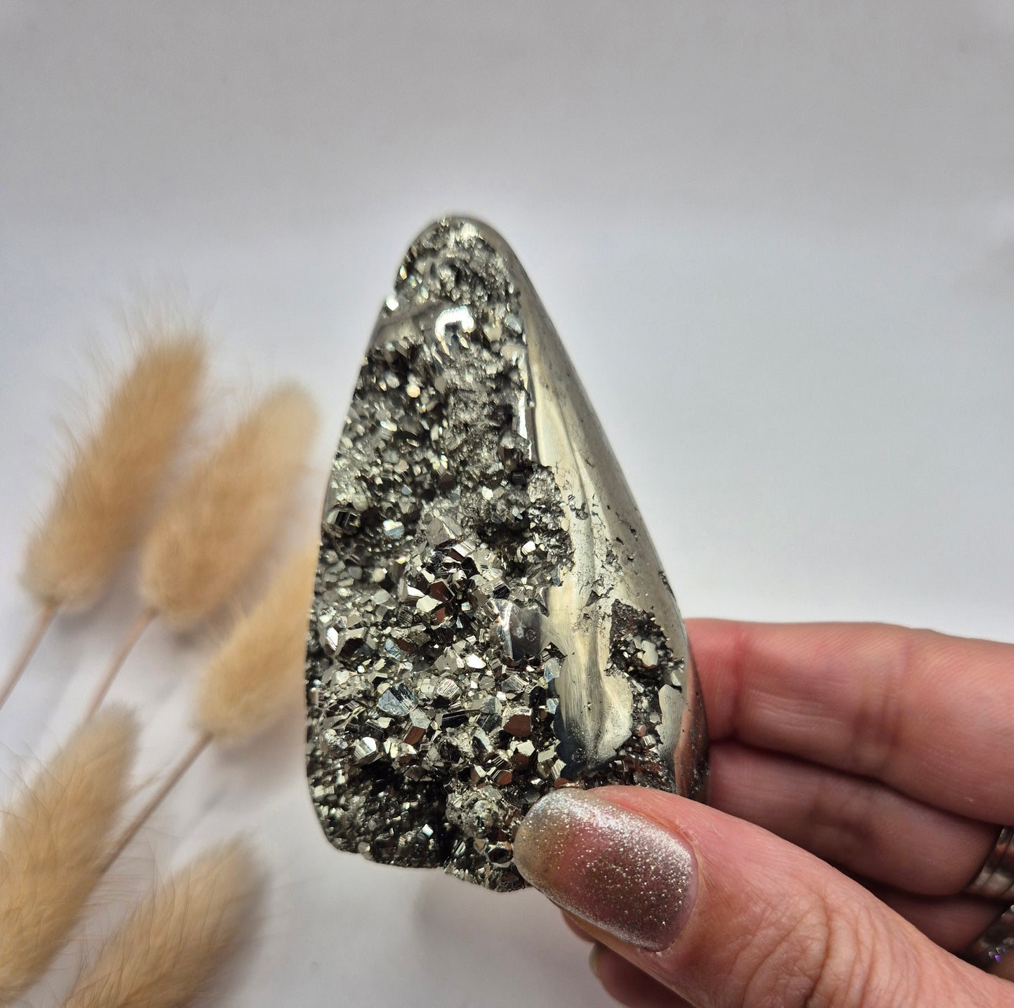 Hoge Kwaliteit  Edelsteen Pyriet Freeform (158 g) – Natuurlijke Druzy & Metallic Glans