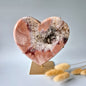XL Edelsteen Druzy Pink Amethyst Hart – Hoge Kwaliteit ± 1202 g | incl. metalen standaard | uniek stuk Roze Amethist
