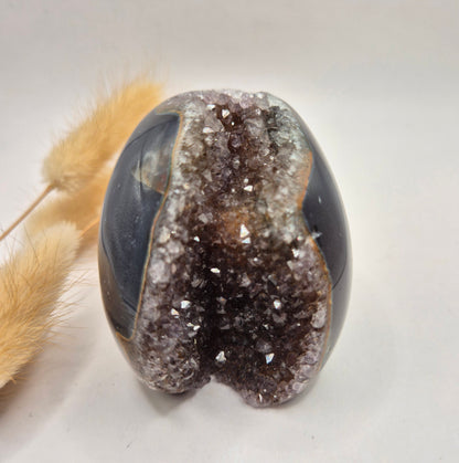 Druzy Grijze Agaat Freeform / Staande Edelsteen Kristal - #10 210g