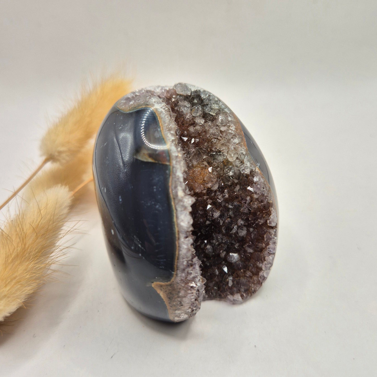 Druzy Grijze Agaat Freeform / Staande Edelsteen Kristal - #10 210g