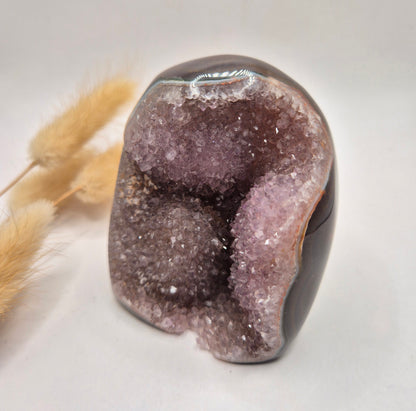 Druzy Grijze Agaat Freeform / Staande Edelsteen Kristal - #14 191g