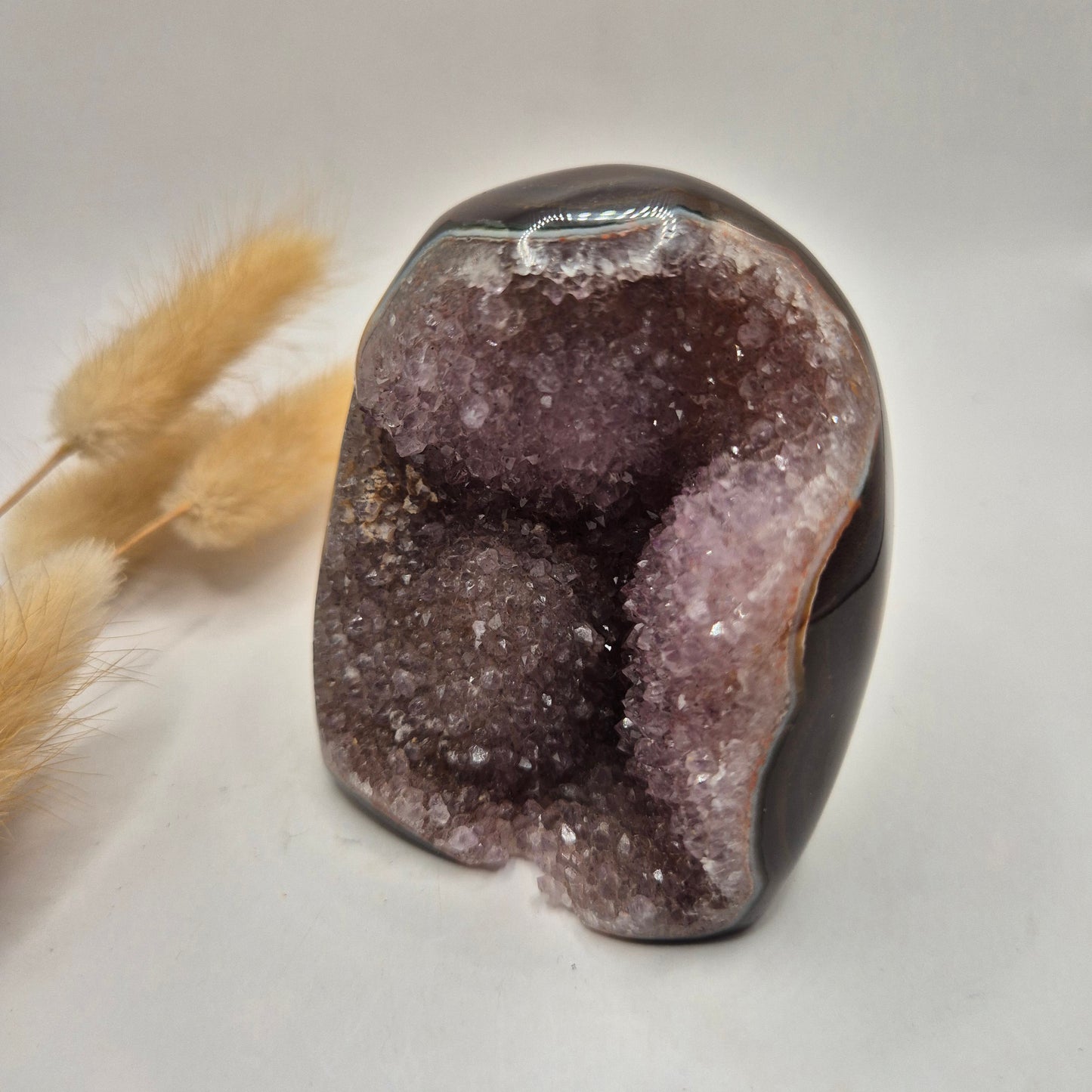 Druzy Grijze Agaat Freeform / Staande Edelsteen Kristal - #14 191g