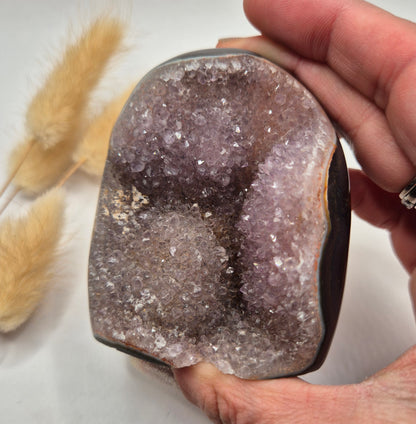 Druzy Grijze Agaat Freeform / Staande Edelsteen Kristal - #14 191g