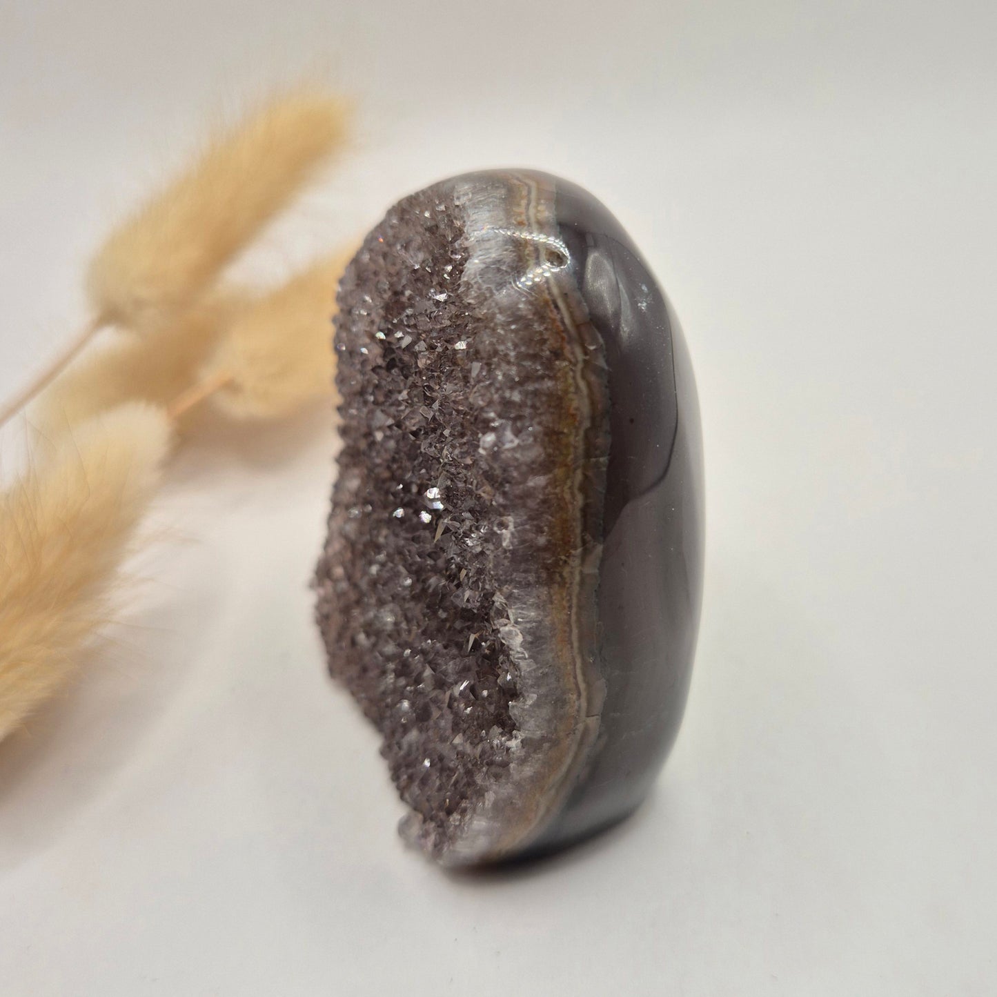 Druzy Grijze Agaat Freeform / Staande Edelsteen Kristal - #16 140g