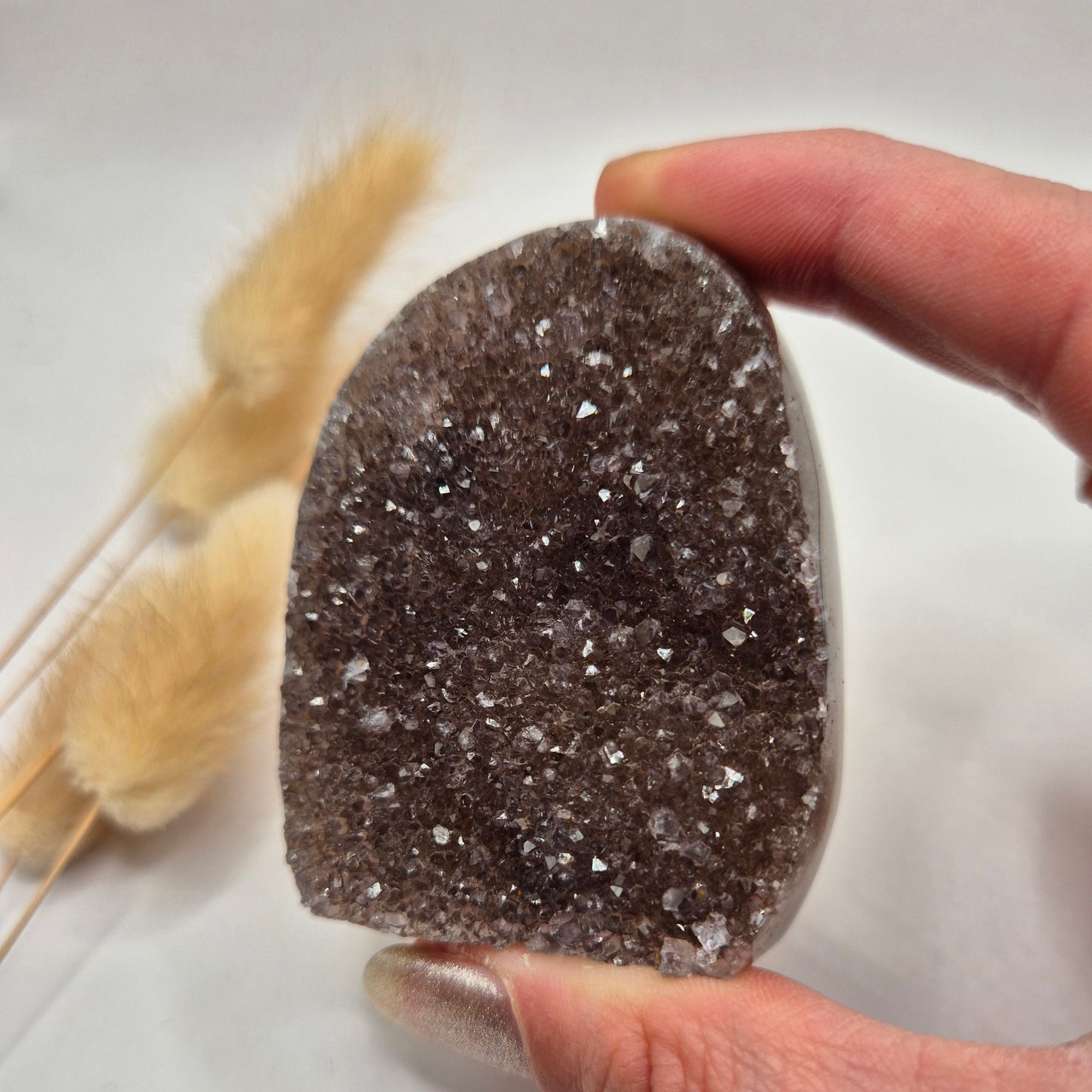 Druzy Grijze Agaat Freeform / Staande Edelsteen Kristal - #16 140g