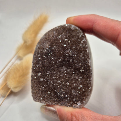 Druzy Grijze Agaat Freeform / Staande Edelsteen Kristal - #16 140g