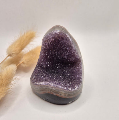 Druzy Grijze Agaat Freeform / Staande Edelsteen Kristal - #20 185g