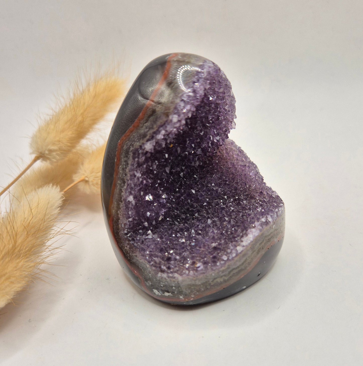 Druzy Grijze Agaat Freeform / Staande Edelsteen Kristal - #20 185g