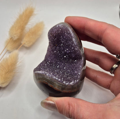 Druzy Grijze Agaat Freeform / Staande Edelsteen Kristal - #20 185g