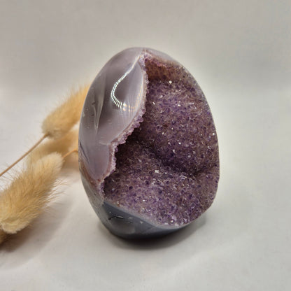 Druzy Grijze Agaat Freeform / Staande Edelsteen Kristal - #21 319g