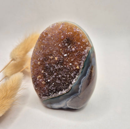 Druzy Grijze Agaat Freeform / Staande Edelsteen Kristal - #32 180g