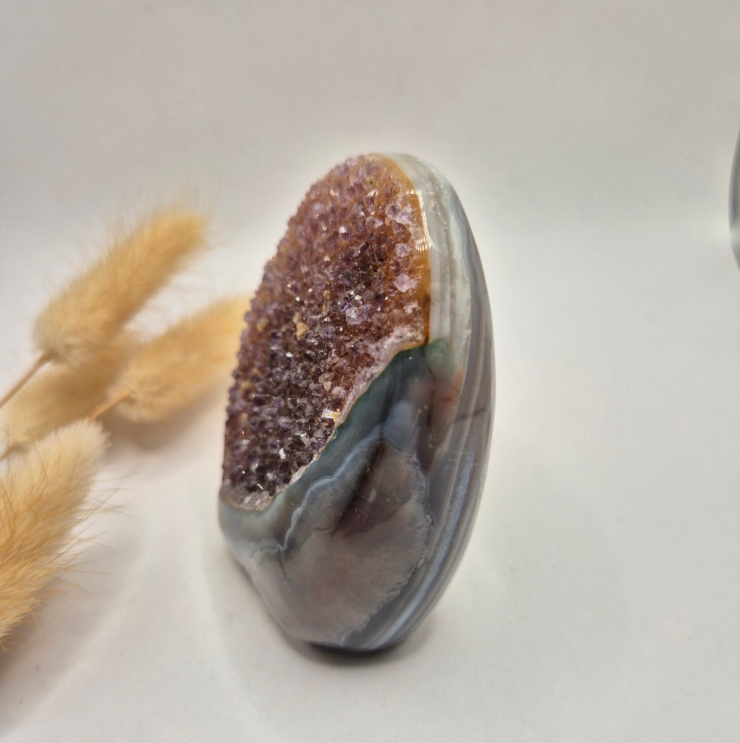 Druzy Grijze Agaat Freeform / Staande Edelsteen Kristal - #32 180g