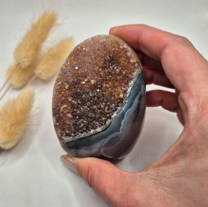 Druzy Grijze Agaat Freeform / Staande Edelsteen Kristal - #32 180g