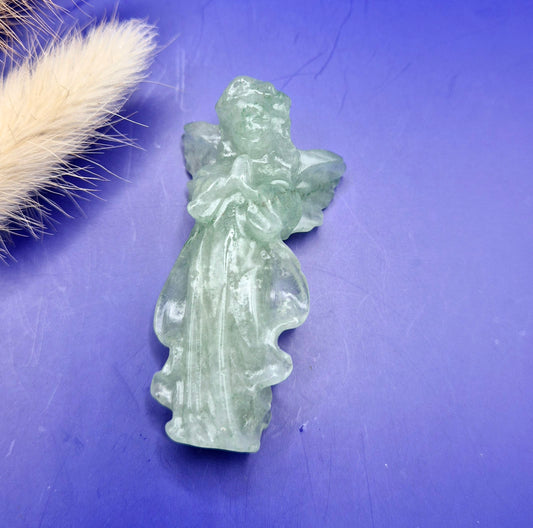 Edelsteen Engelen Carving Groene Aventurijn – ca. 6 cm | Bescherming & Rust
