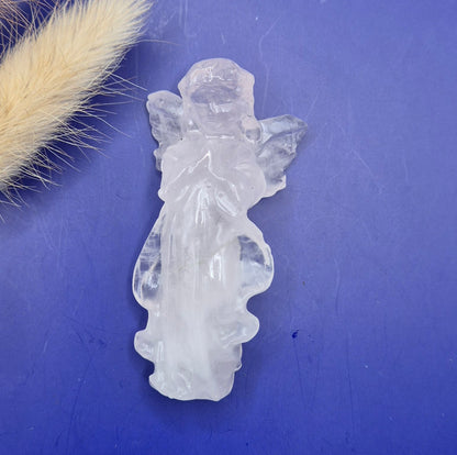 Edelsteen Engelen Carving Bergkristal – ca. 6 cm | Bescherming & Rust