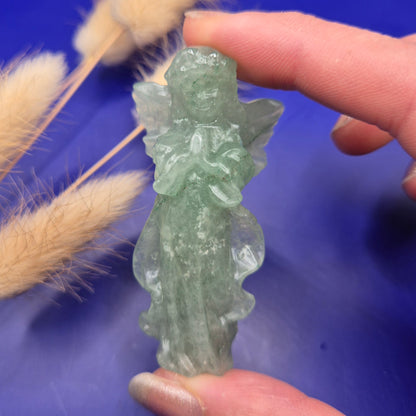 Edelsteen Engelen Carving Groene Aventurijn – ca. 6 cm | Bescherming & Rust