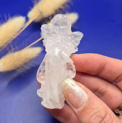 Edelsteen Engelen Carving Bergkristal – ca. 6 cm | Bescherming & Rust