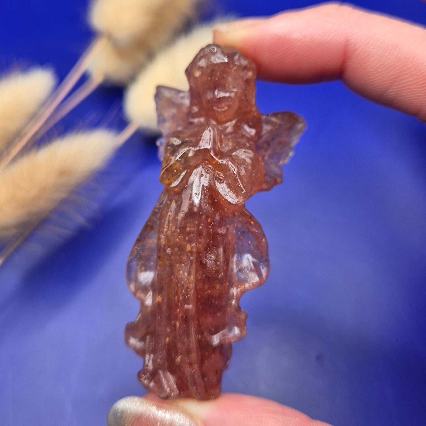 Edelstein Druzy Moosachat Herz auf Metallständer – Nr. 93 230 Gramm