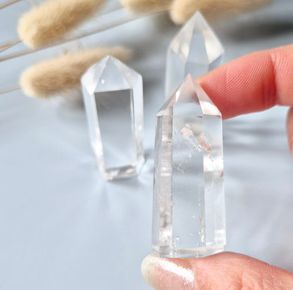 A+ Heldere Kwaliteit Edelsteen Bergkristal Toren / Obelisk 4-6cm (Clear Quartz Tower)