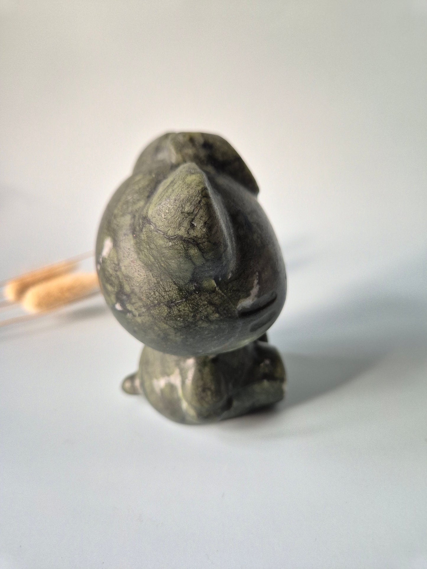 XL Groene Jade Hello Kitty Carving | Bescherming & Harmonie Edelsteen